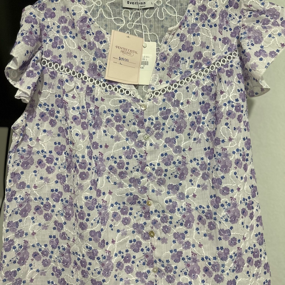 Purple Floral Women's Top
